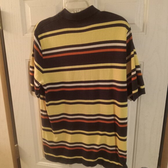 Ted Lapidus Men's Striped 1/4 Zip Polo Shirt Size L - Picture 3 of 8